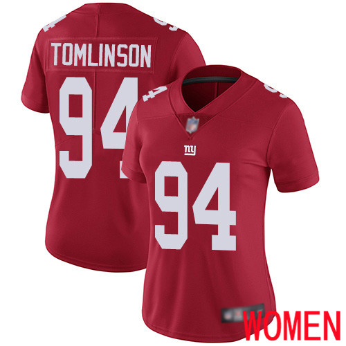 Women New York Giants #94 Dalvin Tomlinson Red Limited Red Inverted Legend Football NFL Jersey->women nfl jersey->Women Jersey